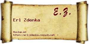 Erl Zdenka névjegykártya